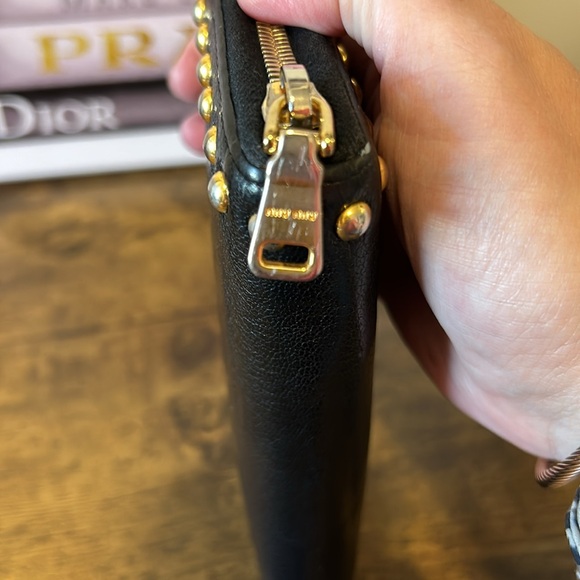 MIU MIU black leather wallet with studs - Picture 3 of 8